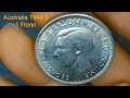 Silver Australia 1944-S 1 Florin Coin reign of King George VI #australia  #numismatics #silver #rare