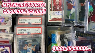 MY ENTIRE SPORTS CARD COLLECTION... EVERY SINGLE CARD I OWN! PSA, AUTOS, RPA \u0026 MORE