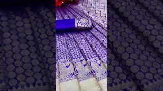 Samah Self Design, Woven, Embellished Banarasi Jacquard, Pure Silk Saree  (Purple)