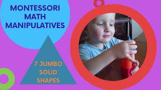 Skoolzy Geometric Shapes Montessori Toys | 7 Jumbo 3D Geometric Solids Preschool Learning Toys