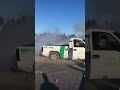 burned into the ground 😧 viral burnout shortsfeed truck reels smoke tires