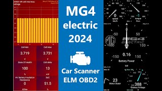 Electric MG4 2024 62 kWh (and MG Cyberster) 🔋 SOH, hidden battery parameters | Car Scanner ELM OBD2