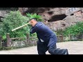 demonstration of wudang tai chi sword technique of huangshan master以箫做剑，黄山老师在齐云山演练的武当剑法分享！