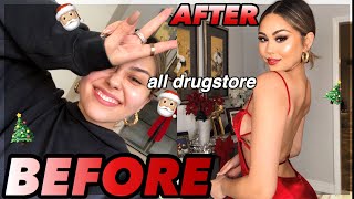 MY CHRISTMAS MAKEUP TRANSFORMATION 2019 using ALL DRUGSTORE MAKEUP | Roxette Arisa