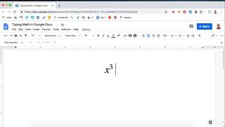 Typing Exponents in Google Docs