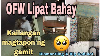 Paano mag lipat bahay sa abroad || Pinoy OFW ||  How to dismantle a big Cabinet