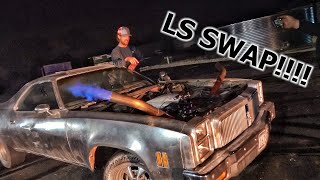 Cleetus Put a Nasty Race Motor in the El Chromino!!! My parking lot... destroyed...
