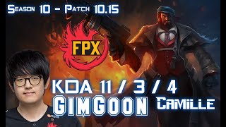 FPX GimGoon CAMILLE vs JAYCE Top - Patch 10.15 KR Ranked