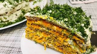 ОСОБЕННЫЙ закусочный ТОРТ из куриной печени. Нежный, сочный, ароматный и ОЧЕНЬ ВКУСНЫЙ.