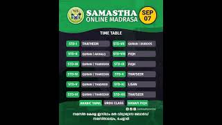 SAMASTHA ONLINE MADRASA TIME TABLE CLASS 1 TO +2