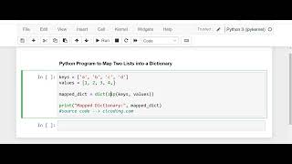 Day 97: Python Program to Map Two Lists into a Dictionary
