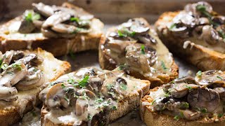 Creamy Mushrooms Bruschetta. EASY RECIPE