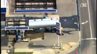 Tanker spilling gasoline