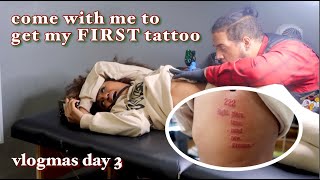 Getting my First Tattoo on my ribs?! | VLOGMAS DAY 3 | DAVINE RILEY