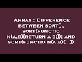 Array : Difference between sort(), sort(function(a,b){return a-b;}); and sort(function(a,b){...})