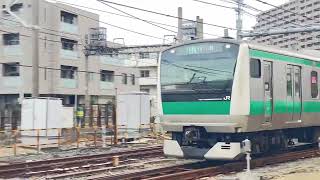 JR埼京線E233系7000番台ハエ123編成1504K各駅停車新宿行き　第一雲雀ヶ谷踏切通過