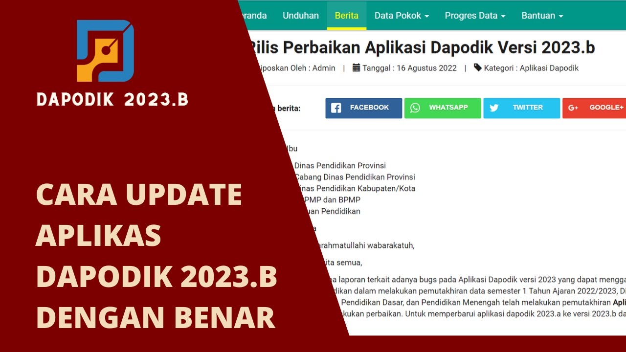 Terbaru, Cara Update Aplikasi Dapodik 2023.b - YouTube