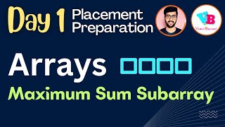 Arrays - Maximum Sum Subarray in telugu | DSA in Telugu | Vamsi Bhavani
