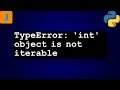 TypeError: 'int' object is not iterable