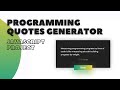 Programming Quotes Generator || JavaScript Project