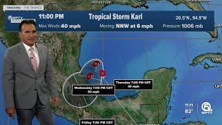 Tropical Storm Karl forms in Gulf of Mexico with 40 mph winds