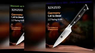 XINZUO 3.5'' Japanese Style Utility Knife Ergonomic Ebony Handle  German 1.4116 Stainless Steel P