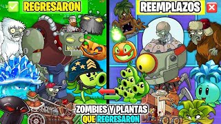 TODOS LOS ZOMBIES Y PLANTAS que fueron REEMPLAZADOS pero REGRESARON en PVZ 2 (Plantas Vs. Zombies 2)