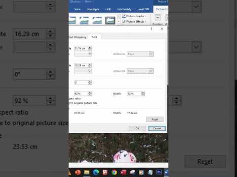 Resize image and maintain aspect ratio in Ms Word #shorts #msword