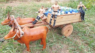 Marble Run Race ASMR With Cow Bullock Cart - How To Make Cow Bullock Cart From Wood