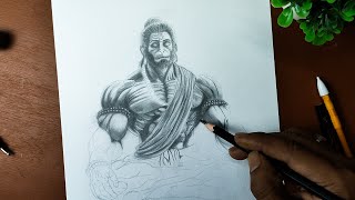 How to Draw Hanuman ji, Lord Hanuman Drawing