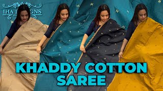 Khaddy cotton sarees collections for booking visits