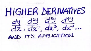 Higher Derivatives | Differentiation | Calculus #jonahemmanuel #excellenceacademy #differentiation