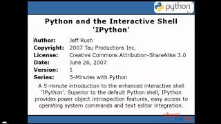 Python and the Interactive Shell 'IPython' (1/4)