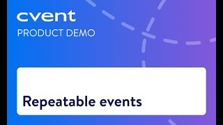 Cvent Essentials for repeatable events