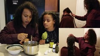 I left flaxseed gel on her hair for 3 days | ፀጉራችንን ተልባ ተቀብተን ለ3 ቀን ብናቆየዉ ምን ይሆናል