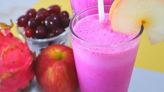 Healthy Dragon Fruit Apple Grape Smoothie | Easy \u0026 Quick 健康火龙果苹果葡萄奶昔 简单快速 | Sun's Homemade Food