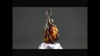 ワイヤーペンダントトップ　～タイガーアイ～ / Tiger's Eye Pendant