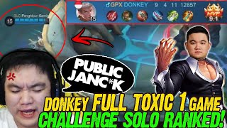 SOLO RANK CHOU MYTHIC GLORY challenge !!! gendong publik publik hina!!DONKEY BAR BAR Mobile Legends