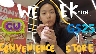 eating thru KOREAN convenience store for a WEEK-ish 🍜🍓