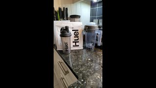 Martin shows how he mixes his Huel Powder on a Saturday morning