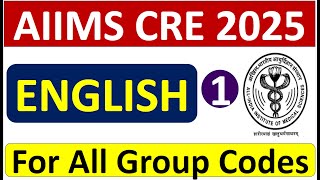 AIIMS CRE General English Mock Test - For All Group Codes - Study Portal Academy !!