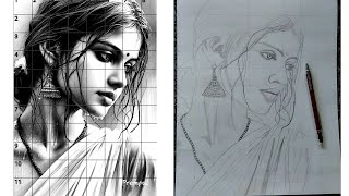 Drawing a Female Face from Photo /art -sanjit das full drawing video
