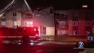 Crews battle flames, smoke in 3-alarm fire at northwest Omaha apartment building