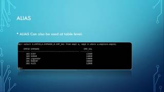 Using ALIAS Option With Select Command, SQL Basics Tutorial - 18