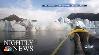 Dramatic Video Shows Alaska Glacier Collapse Near Kayaker | NBC Nightly News