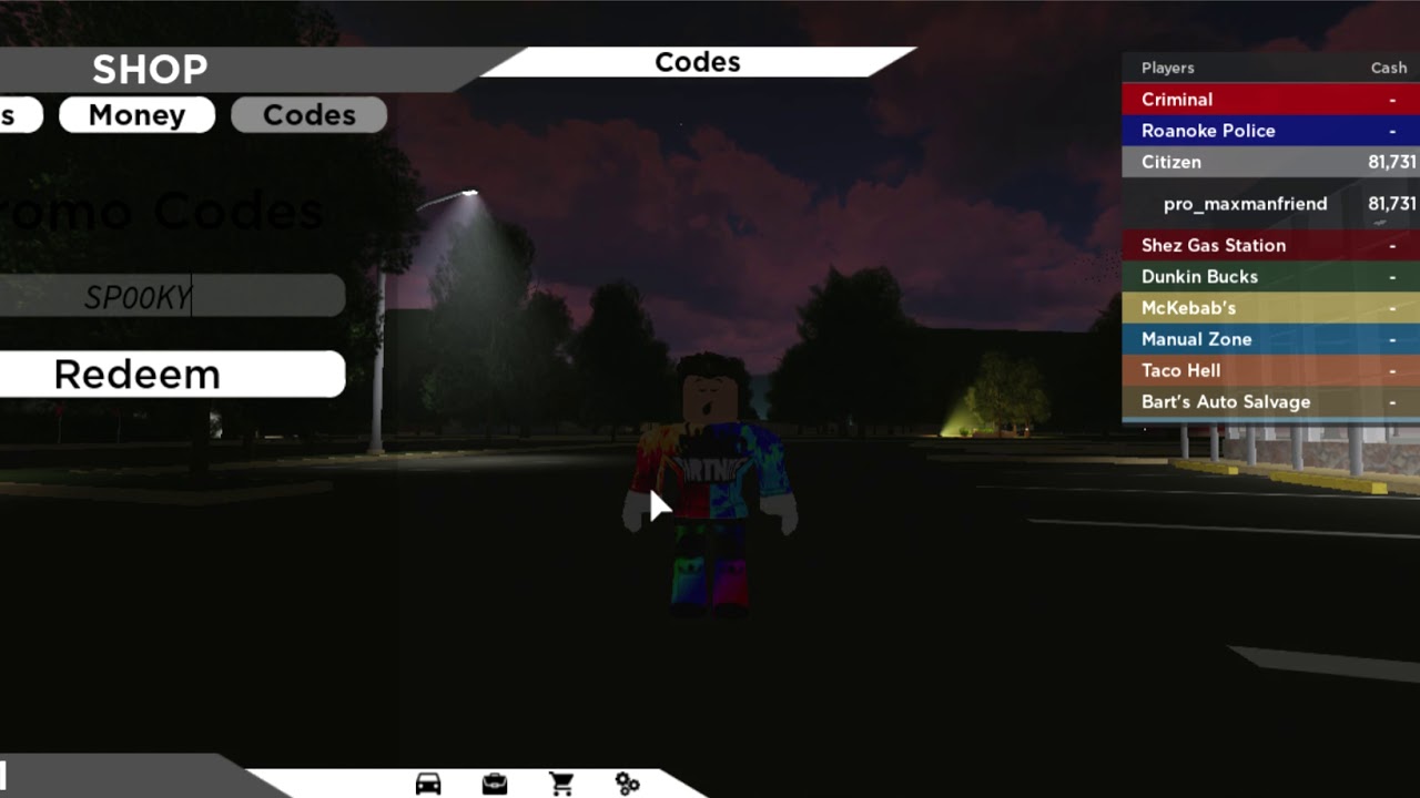 The Code For Roblox Hallween For Roanoke CASH CODE $100K - YouTube