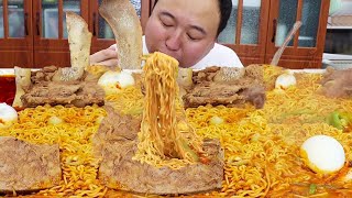 15 Pounds Of Beef Bones, Aqiang Makes ”Spicy Instant Noodles”, Adds 5 Eggs, It's Delicious | Mukbang