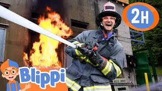 Fire Truck Vehicles with Blippi for Kids! | 2 Hours of Blippi | Educational Videos for Toddlers