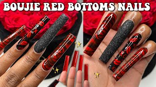 Blooming Rose Valentines Day Nails 🌹 | 3XL Press On Nails | Easy Beginner Nail Art