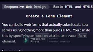 Create Form element with HTML #freecodecamp #coding #HTML